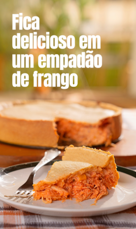 Fica delicioso em um empadão de frango