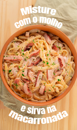 Misture com molho e sirva na macarronada